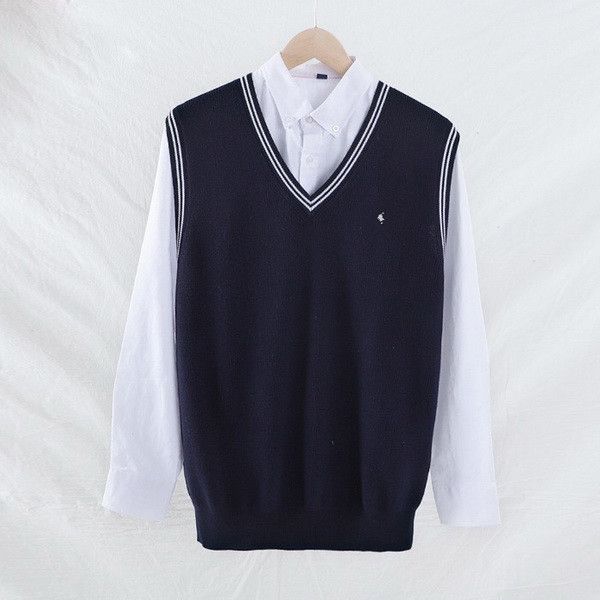 

luo men's clothing autumn and winter new classic slim sweater v-neck sleeveless sweater men's sweater men's vest 201221, White;black