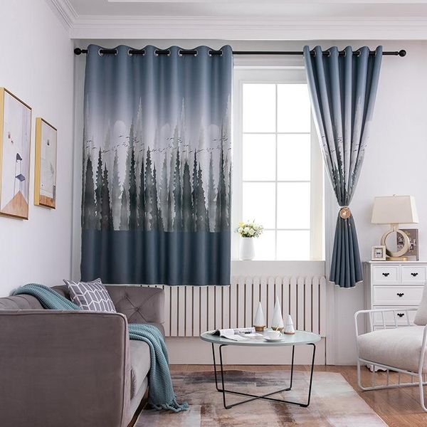 

2.1m short curtain modern simple cedar full shading curtains for living dining room bedroom.