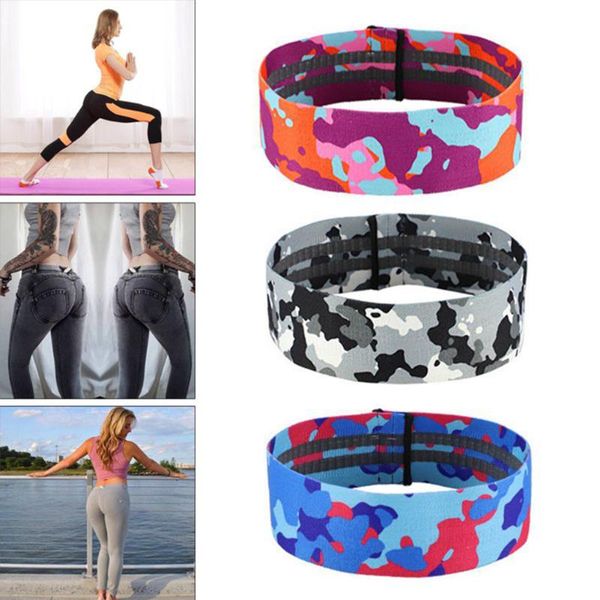 

resistance bands comfortable camouflage hip ring latex silk yoga rally belt fitness squat hips exercise band