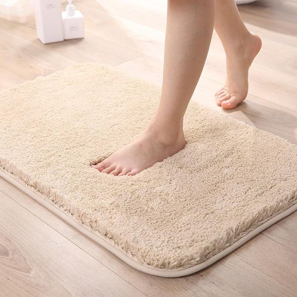 

carpets pure color simple high velvet thick microfiber soft fluffy floor mat carpet household door bathroom non-slip absorbent