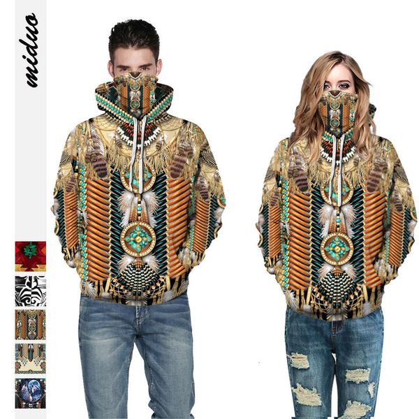 

fashion trendy brand digital printing couple autumn and winter casual loose hooded sweater, Black