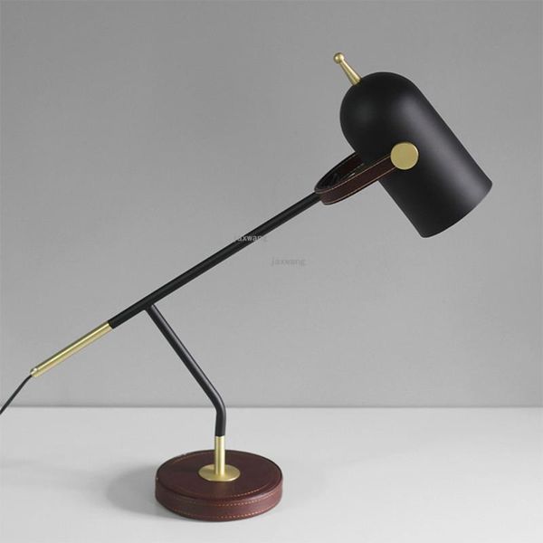 

table lamps nordic led lamp leather iron decoration lighting light fixtures for the bedroom bedside study desk
