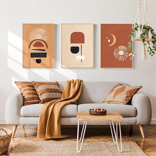 

paintings morden abstract nordic poster wall art canvas painting simple warm home decor for background livingroom bedroom unframed