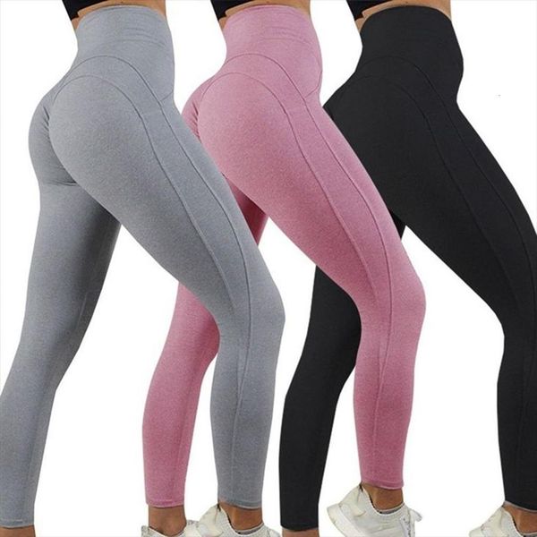 

fashion autumn winter high waist womens leggings skinny pencil pants solid color sports fitness, Black