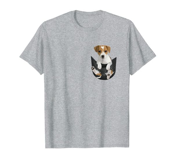 

jack russell in pocket trend shirt, White;black