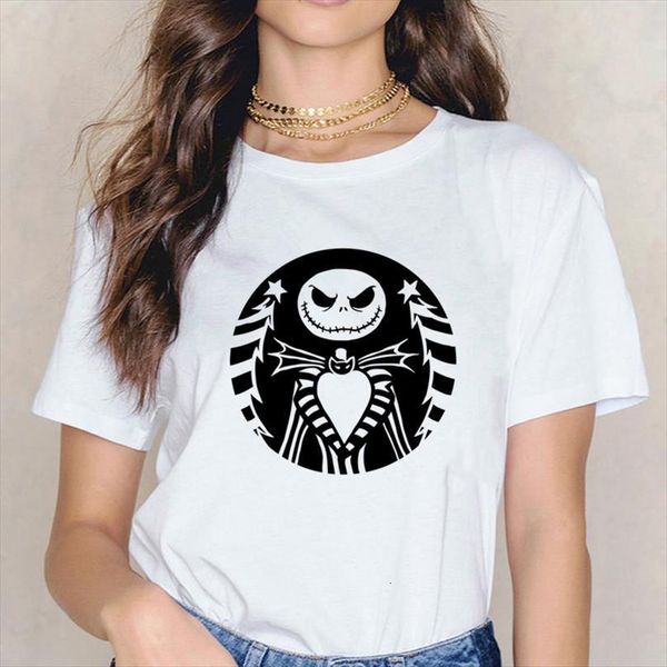 

nightmare before christmas graphic men t shirt and women print 90s tees female short sleeve cartoon harajuku, White;black