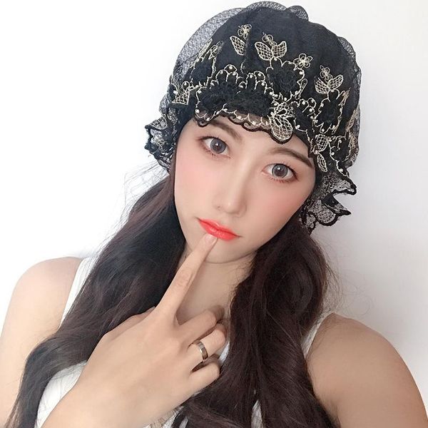 

swimming caps 2021 summer women cap lace flower pu material high end elegant bathing hat