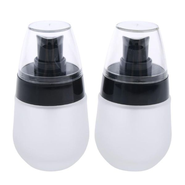 

storage bottles & jars 2 x frosted glass refillable pump lotion spray bottle makeup container 30ml for storaging the cosmetic liquids