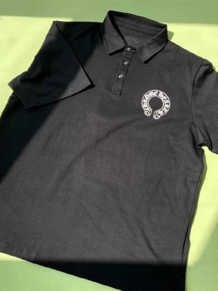 

2021 xiachao brand new horseshoe print croxin men's and women's classic polo shirtj3rd, White;black