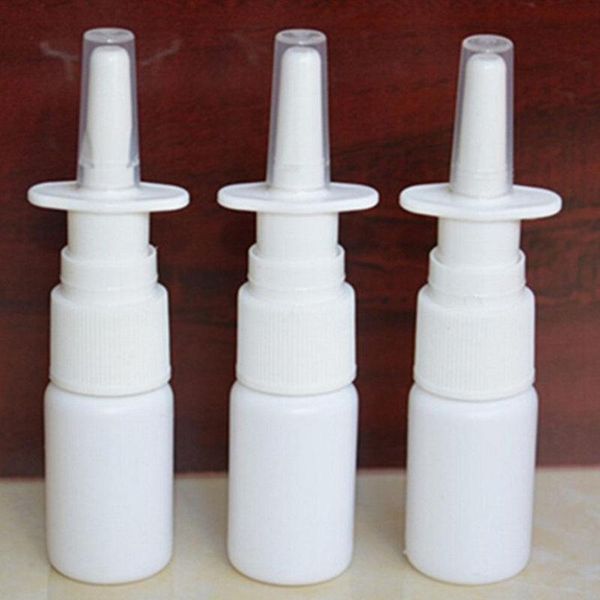 Bottiglie di stoccaggio Vasetti 10pcs 10ml Mist Nose Spray Bottiglia riutilizzabile per l'imballaggio Spruzzatore nasale di plastica vuoto