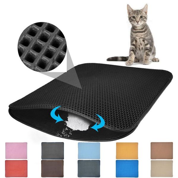 

cat beds & furniture hoopet waterproof pet litter mat eva double layer clean pad products for cats accessories