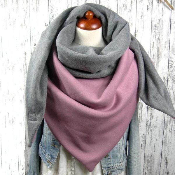 

scarves foulard femme 2021 fashion women soild color button soft wrap casual warm shawls winter outdoor, Blue;gray