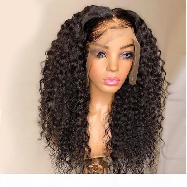 

13*6 t part lace frontal wig curly pre plucked with baby hair 5x5 silk lace front human hair wig for black women, Black;brown