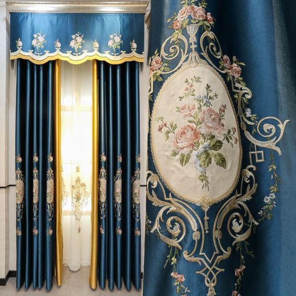 

curtain & drapes curtains for living room valance bedroom european chenille jacquard high-grade embroidered balcony french window