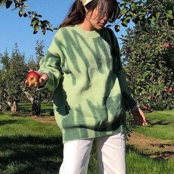 

striped knitted women autumn winter sweater long jumpers oversized pullovers streetwear loose outerwear sueter mujer, White;black
