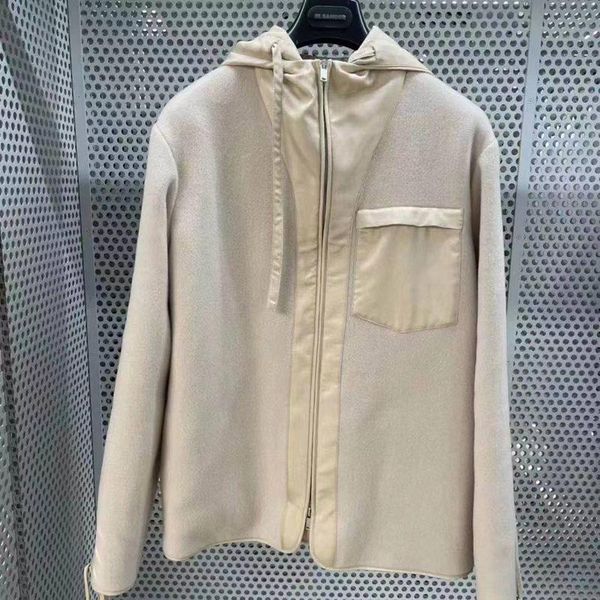 

women's jackets women jacket 2021 autumn and winter double-sided cashmere hooded casual loose zipper for men, Black;brown