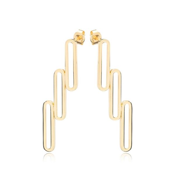 

dangle & chandelier silver gold plated geometric shape earings triple design earrings spenta 925 sterling