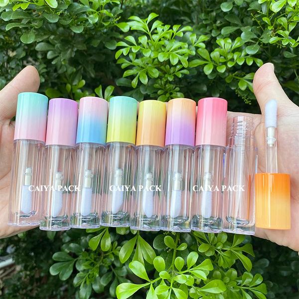 

storage bottles & jars caiya wholesale 5ml gradient pink orange lipstick tubes clear empty lip gloss makeup tools thick wand packaging