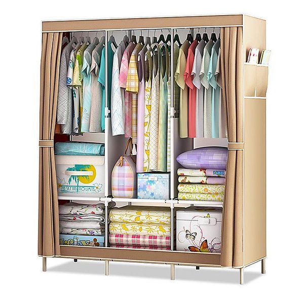 

storage boxes & bins non-woven coffee cabinet folding fabric portable dustproof and waterproof wardrobe bedroom home furniture