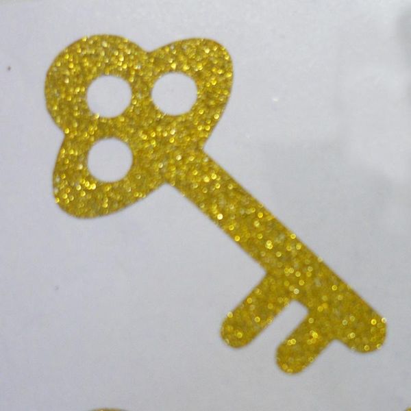 

old key gold glitter sparkle sticker label envelope seals
