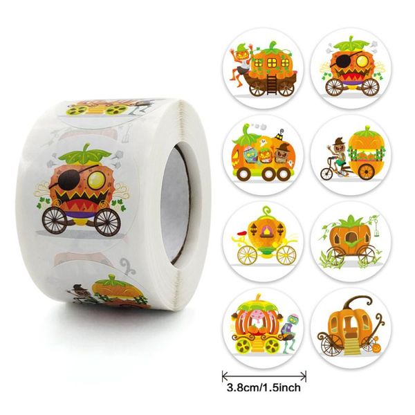 

gift wrap 500pcs/roll 3.8cm halloween pumpkin stickers horror ghost witch candy bags sticker label for party gifts packing decor