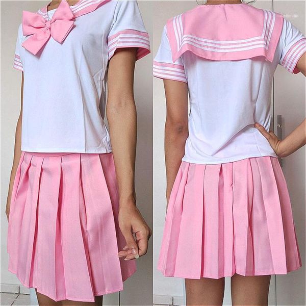 

clothing sets japanese korean version jk suit woman school uniform high sailor navy cosplay costumes student girls pleated skirt shirt1, White