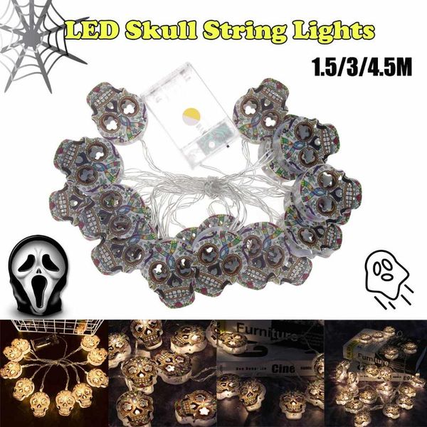 

strips string light led strip fairy lights halloween skull holiday lighting home party decoration battery powered 2021