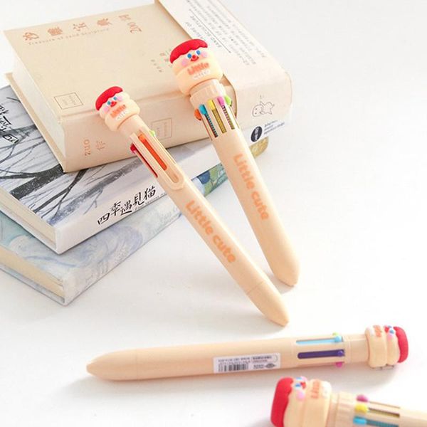 

ballpoint pens 6/10 colors pen 0.5mm push-type creative cute stationery school suppl, Blue;orange
