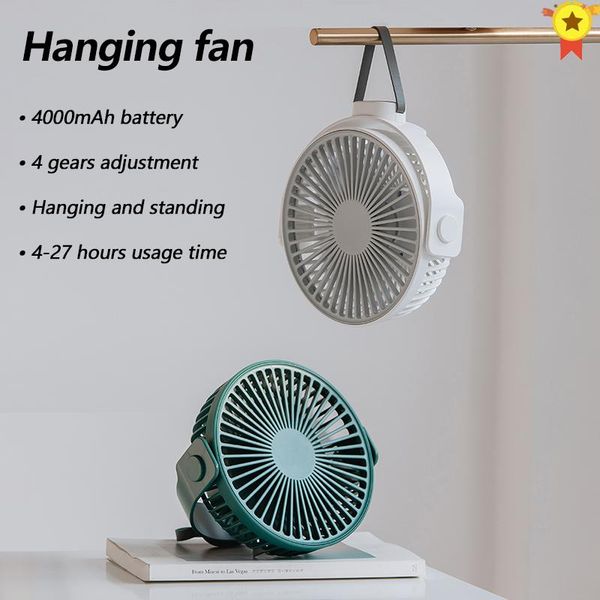 

electric fans silent 5-blade usb rechargeable ceiling fan4-speed hanging fan for camping bed dormito &desk cooling personal