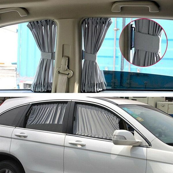 

car sunshade visor curtain 50x39cm gray front & rear accessories 2pcs universal suv