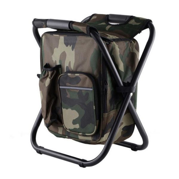 

outdoor camouflage fishing chair bag folding camping stool portable backpack cooler insulated picnic bag hiking seat table