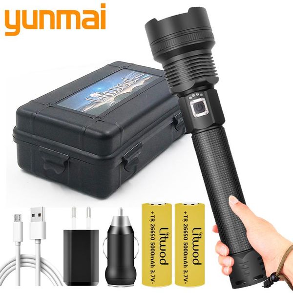 

other led lighting xhp90.2 powerful torch usb rechargeable yunmai zoom in or out camping 30w bulbs 18650 26650 battery light ce