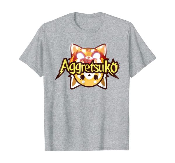 

aggretsuko dual personality logo tee shirt, White;black