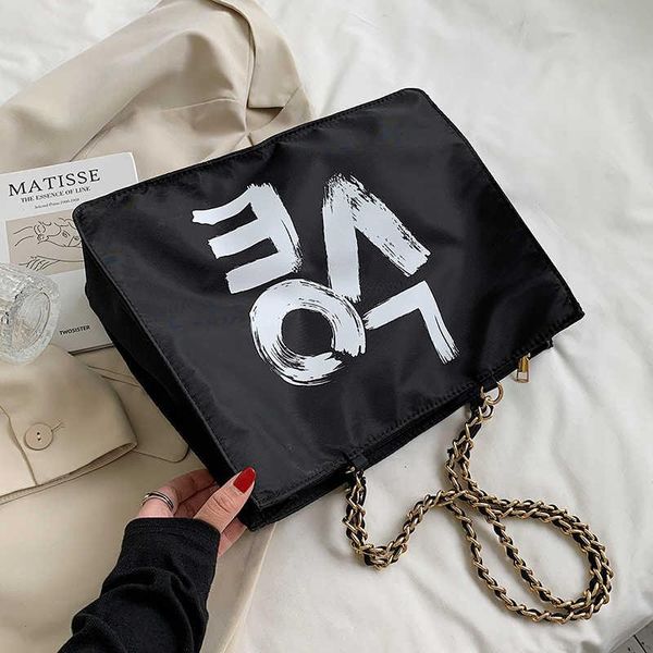 

evening bags letter designer nylon women casual large capacity big handbag shopper shoulder shopping waterproof chain 2021 summer