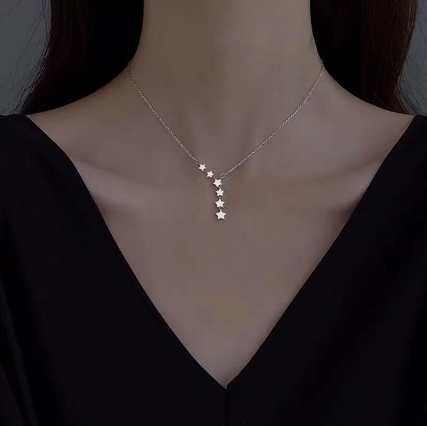 Collana a forma di stella di luna multistrato della Boemia per le donne Colore oro 2022 Pendenti vintage Collane Geometria Girocolli Regalo di gioielli