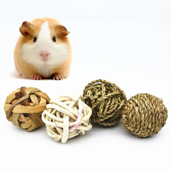 

small animal supplies 5 pcs grass ball molar tool guinea pig/parrot chewing toy teeth for hamster