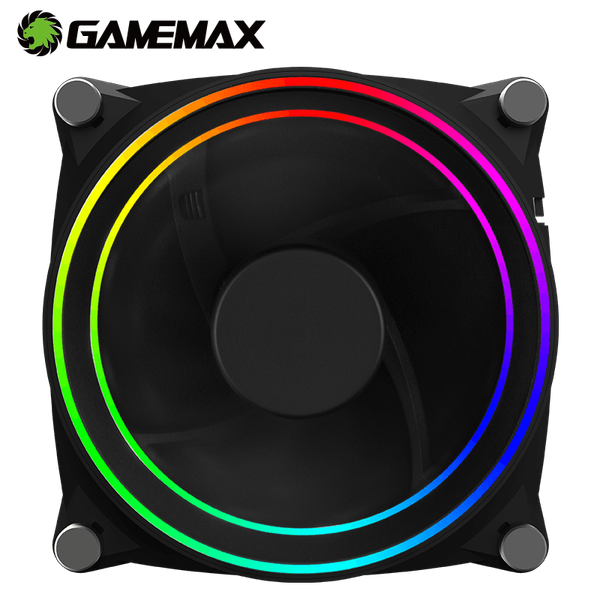 

fans & coolings gamemax gmx-12-dbb computer pc case rgb fan 120mm ultra quite adjustable led argb radiator cooling cooler