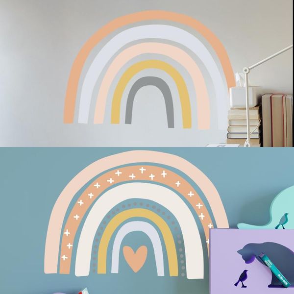 

wall stickers trendy pink rainbow removable decals nursery art wallpaper posters girls bedroom gift easy use home decor