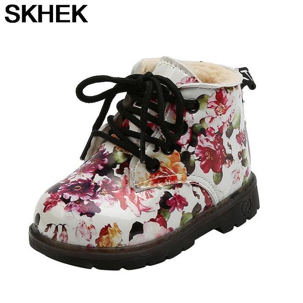 

boots winter 2021 girls' short korean small flower boys' cotton children' tendon sole snow, Black;grey