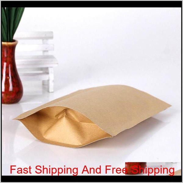 

1000pcs zipper brown kraft aluminizing pouch,stand up kraft paper aluminium foil bag resealable zip lock grip seal food gr jllrwv jjxh