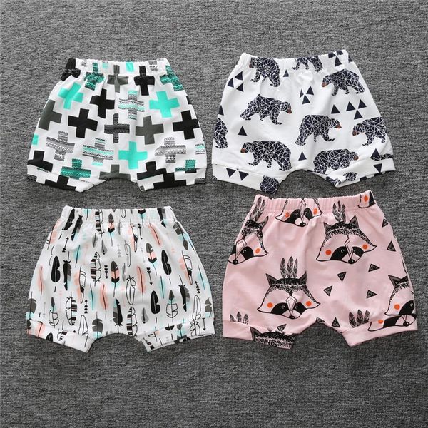

21 styles 6m 4t cartoon animal baby girls boys shorts summer cotton haren triangle newborn kids pants, Black