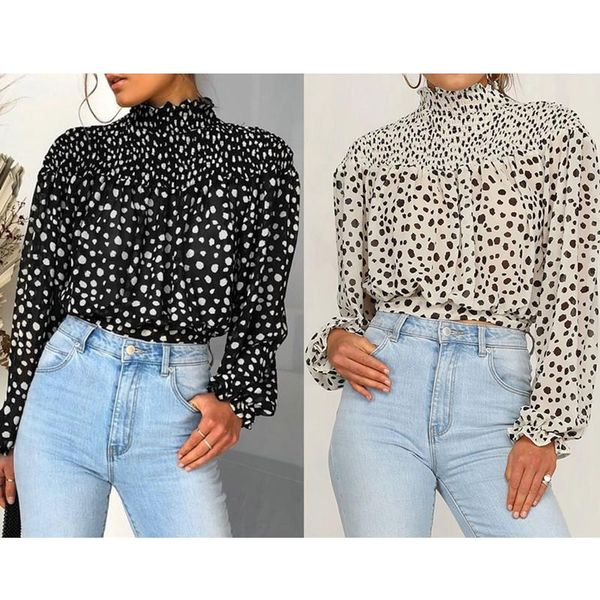 

women's blouses & shirts summer chiffon women flower print waist tied long sleeve crop fashion, White