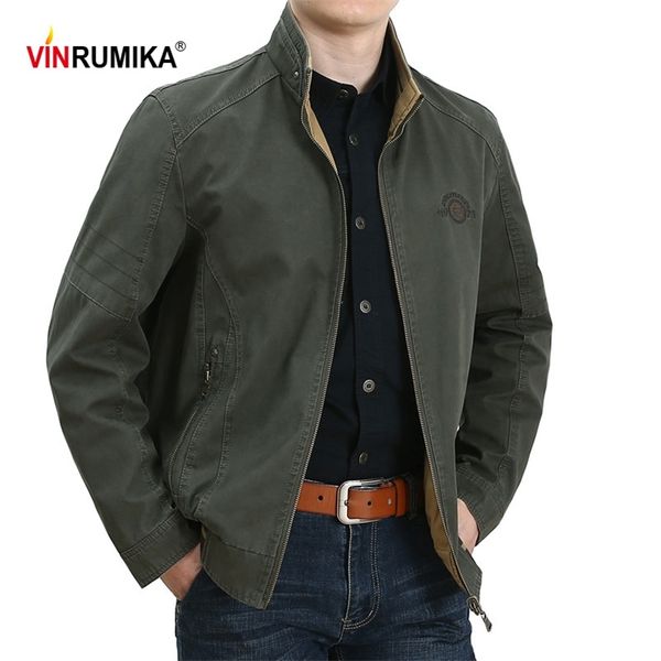 

spring autumn middle aged men's double-sided 100% cotton khaki jacket coat father casual style man army green coats 210723, Black;brown