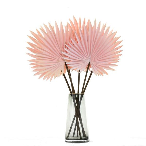 

decorative flowers & wreaths 65cm artificial flower palm pu fan leaf green plants wedding arrangement table home decor