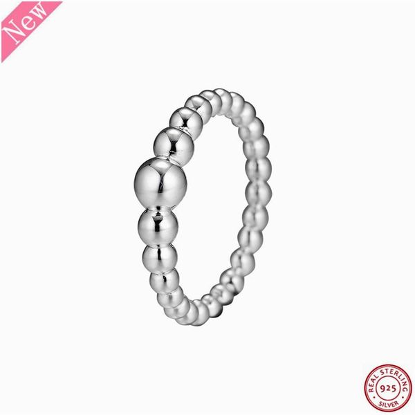 

cluster rings arrival 925 sterling silver bubble-inspired graduated size polished sphere string of beads for women jewelry flr188, Golden;silver
