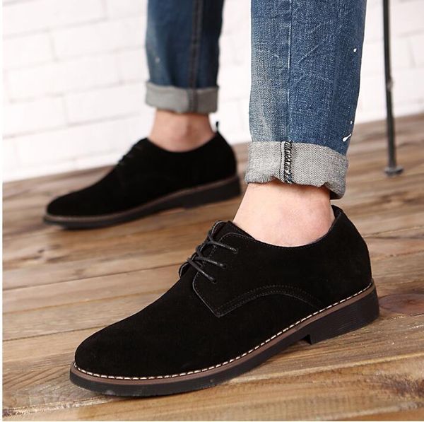 

dress shoes 2021 male suede leather classic brogue formal men wedding office business, Black