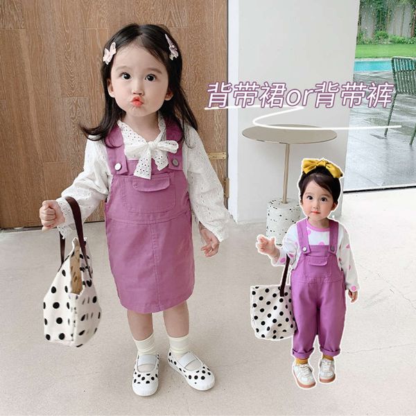 

children's autumn 2020 new korean candy casual loose pants girl's skirt, Blue