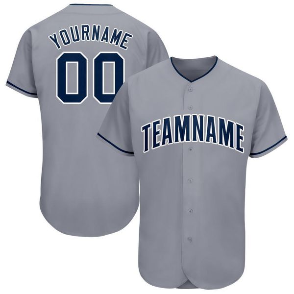 

custom gray navy-white-007 baseball jersey, Blue;black