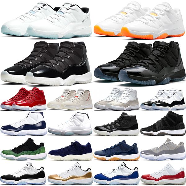 

dunks low jumpman 11s 11 basketball shoes legend blue jubilee 25th concord gamma bred cap and gown cherry trainers mens womens sneakers xgee, Black