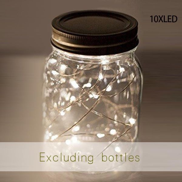 

strings christmas garden decor solar powered mason jar lid light led fairy string lamp